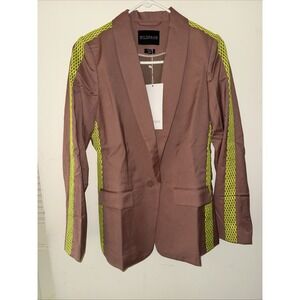 Wildfang  Tux Jacket Blazer Rose Neon Stripe Funky Small
